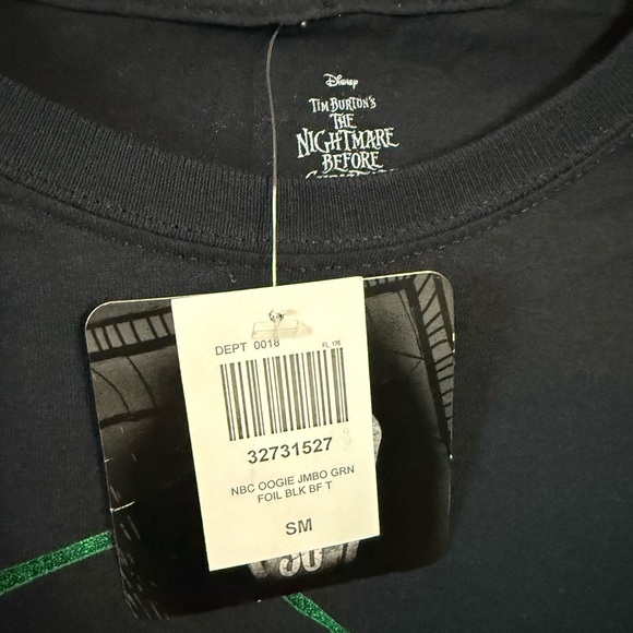 Disney Nightmare Before Christmas Oogie Boogie Black w/ Green Foil NWT - Picture 3 of 9